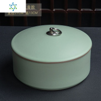 多功能双用汝窑普洱茶饼盒茶叶罐陶瓷密封罐储茶罐茶洗大号茶叶桶 三维工匠 双用《柏彩汝窑》普洱茶饼罐/茶洗茶具