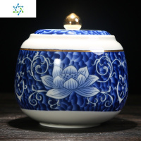 陶瓷茶叶罐大号珐琅彩储物罐青花瓷普洱茶储物密封盒醒茶罐 三维工匠 黄色.珐琅彩茶罐+礼袋茶具