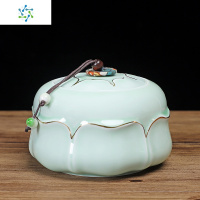 新款茶叶包装礼盒空盒通用半斤绿茶红茶陶瓷茶叶罐密封罐双罐定制 三维工匠 莲花双罐礼盒装茶具