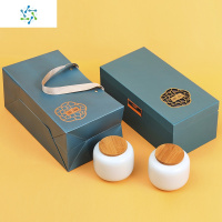 通用碧螺春绿茶红茶茶叶罐 陶瓷罐密封罐 茶叶包装盒礼盒空盒定制 三维工匠 深灰色茶具