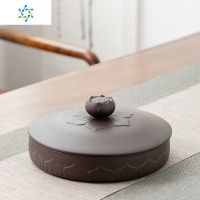 紫砂茶饼罐存醒茶叶罐陶瓷密封罐大号普洱茶饼收纳盒储存罐包装盒 三维工匠 莲花普洱饼罐-三饼装茶具