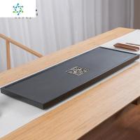 乌金石茶盘家用简约功夫茶具茶海黑金石头天然石材小茶台茶托套装 三维工匠 70*35*3cm