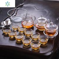 耐热透明玻璃功夫茶具套装家用简约迷你泡茶壶红尘普洱小茶杯配件 三维工匠 八骏壶+6个小杯