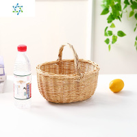藤编野餐篮收纳篮购物篮鸡蛋篮礼品篮柳编水果篮手提采摘篮收纳筐 三维工匠