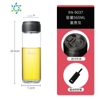 三维工匠大容量水杯玻璃杯单层杯子便携创意男士茶杯带提环户外车载杯