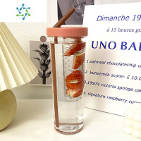 三维工匠小红书大容量颜值水杯ins女学生折叠吸管杯子随手果汁杯定制LOGO