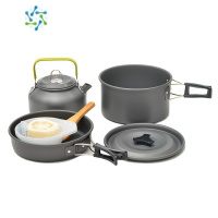三维工匠户外套锅露营用品装备野外炊具煎煮锅具便携餐具套装卡式炉烧水壶户外烧水壶