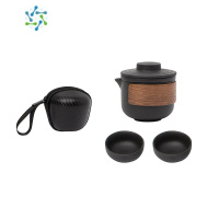 三维工匠便携式随身茶具套装快客杯户外露营旅行功夫茶壶茶杯一壶四杯户外烧水壶