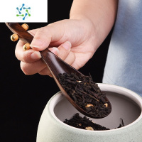 三维工匠如意琵琶茶勺黑檀木茶匙礼盒装勺子实木复古创意茶铲茶则茶道配件茶具