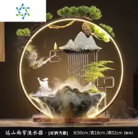 三维工匠创意流水生财循环水喷泉办公室桌面倒流香炉摆件开业乔迁礼物茶具