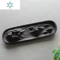 三维工匠山流水倒流香炉黑紫砂创意摆件檀香盘香炉线香插茶道禅意塔香炉茶具