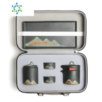 三维工匠旅行功夫茶具套装便携包户外露营节日礼品陶瓷快客杯一壶二杯定制茶具