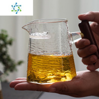 三维工匠公杯耐热茶漏一体月牙绿茶带过滤功夫茶茶具加厚大容量玻璃公道杯茶具