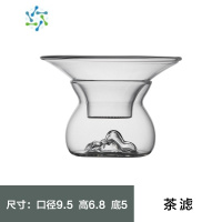 三维工匠玻璃茶滤茶漏茶叶滤茶器茶隔泡茶过滤网漏斗一体化功夫茶具零配件茶具