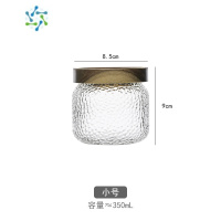 三维工匠日式花茶白糖锤纹罐子玻璃密封罐储存罐茶叶咖啡防潮收纳瓶茶具