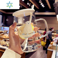 三维工匠创意带滤网玻璃杯女士高颜值水杯学生带把手杯子男办公茶杯 站立[陶瓷盖]酒具