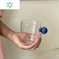 三维工匠韩国ins风圆球把手玻璃杯咖啡杯耐热茶杯苏打气泡水饮料杯高颜值水杯