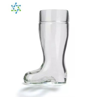 三维工匠德式创意靴子传统啤酒杯精酿啤酒杯大容量扎啤杯透明玻璃酒吧趣味 750mL