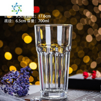 三维工匠500ml饮料果汁玻璃杯子冷饮奶茶莫吉托杯商用八角杯柯林大啤酒杯 700ml八角杯*2只 [饮品店专用]