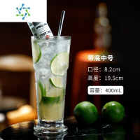 三维工匠直布罗陀杯玻璃水杯八角杯柯林杯啤酒杯威士忌杯奶茶冷饮杯果汁杯 带底款-中号400ml