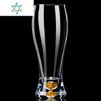 三维工匠金箔水晶玻璃啤酒杯套装家用大容量扎啤杯网红高级感啤酒杯子 单只金箔啤酒杯小号(330ml)