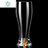 三维工匠金箔水晶玻璃啤酒杯套装家用大容量扎啤杯网红高级感啤酒杯子 单只金箔啤酒杯大号(465ml)