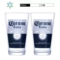 三维工匠鹅岛啤酒杯网红家用套装福佳白品脱杯白啤小麦啤酒杯科罗娜啤酒杯 科罗娜蓝标470ml/二只装
