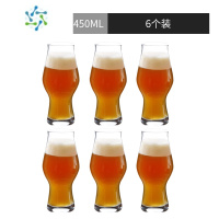 三维工匠精酿啤酒杯家用大容量网红创意扎啤杯玻璃酒杯500ml啤酒杯子商用 精酿黑啤杯/450ML-6只