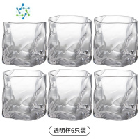 三维工匠创意玻璃杯ins风网红威士忌酒杯家用个性啤酒杯洋酒杯组合套装 透明杯6只装