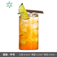 三维工匠新款薄底长饮鸡尾酒杯柯林杯海波杯威士忌杯早餐牛奶杯直升杯 高款中号-360mL