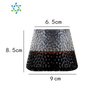 三维工匠日式富士山玻璃杯咖啡杯威士忌啤酒杯牛奶早餐ins网红饮料果汁杯 锤纹 350ml 创意设计