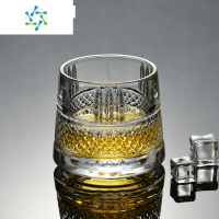 三维工匠八只装网红旋转玻璃洋酒杯啤酒杯威士忌酒杯创意个性不倒翁杯子 整箱48只[钻戒款]