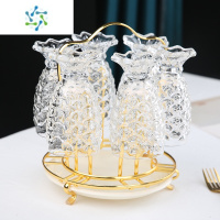 三维工匠美人鱼杯拱形水杯架套装菠萝杯果汁杯啤酒杯水具家用轻奢北欧现代 圆杯架+人鱼杯6只