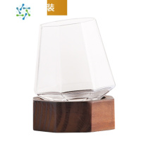 三维工匠水晶玻璃威士忌酒杯套装不倒翁八角洋酒杯创意水晶杯红酒杯钻石杯 钻石不倒翁杯+八角底座