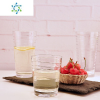 三维工匠钢化杯蜂巢高硼硅耐热玻璃杯水杯茶杯果汁洋酒杯威士忌 斜纹款380ml(2支)