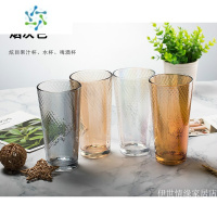 三维工匠钢化杯蜂巢高硼硅耐热玻璃杯水杯茶杯果汁洋酒杯威士忌 烟灰色380ML(2支)钢化杯