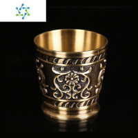 三维工匠黄铜酒杯子高脚杯家用欧式洋酒杯小号杯一两二两杯青铜白酒杯批发 青铜小桶杯款酒杯[小号20毫升]