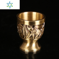 三维工匠黄铜酒杯子高脚杯家用欧式洋酒杯小号杯一两二两杯青铜白酒杯批发 青铜大象款酒杯[小号15毫升]