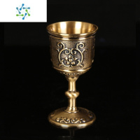 三维工匠黄铜酒杯子高脚杯家用欧式洋酒杯小号杯一两二两杯青铜白酒杯批发 青铜太阳花款酒杯[小号30毫升]