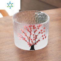 三维工匠 日式樱花清酒壶小酒杯白酒杯酒具烧酒酒盅家用烫酒温酒壶 樱花树温酒缸[容量600ml]
