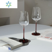 三维工匠原创浪漫法式ins风复古黑杆高脚杯香槟红酒情侣酒杯水晶玻璃杯 两只红玫瑰