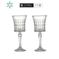 三维工匠法式情迷水晶红酒杯套装高脚家用网红轻奢ins风葡萄酒杯 钻石情迷[270ml]*2杯(加厚水晶)