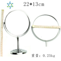 三维工匠欧式双面放大镜子台式旋转美容小镜子便携随身化妆镜高清梳妆镜 5寸台镜 银色便携式用镜