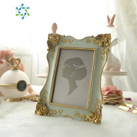 三维工匠巴洛克手持化妆镜美容院复古风手柄镜便携随身小镜子手拿镜子简约 相框可单拍便携式用镜