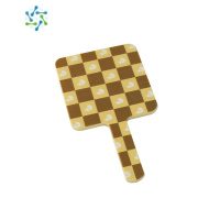 三维工匠DTMOON 创意手柄镜子手持便携可爱少女化妆高清补妆镜子梳妆镜子 布丁棋盘镜便携式用镜