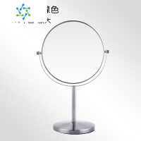 三维工匠复古欧式少女心ins大号桌面学生宿舍台式梳妆网红便携镜子 8寸镍色 平面+放大便携式用镜