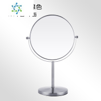 三维工匠复古欧式少女心ins大号桌面学生宿舍台式梳妆网红便携镜子 7寸镍色 平面+平面便携式用镜