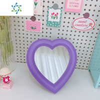 三维工匠ins小红书同款少女桌面壁挂两用梳妆镜房间装饰镜 紫小号 爱心(17x19cm) 其他便携式用镜