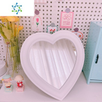 三维工匠ins小红书同款少女桌面壁挂两用梳妆镜房间装饰镜 白大号 爱心(27x28cm) 其他便携式用镜