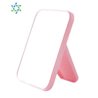 三维工匠LED化妆镜带灯网红补光小便捷多梳美妆镜女学生宿舍桌面台灯 随身无灯款[颜色随机发]便携式用镜